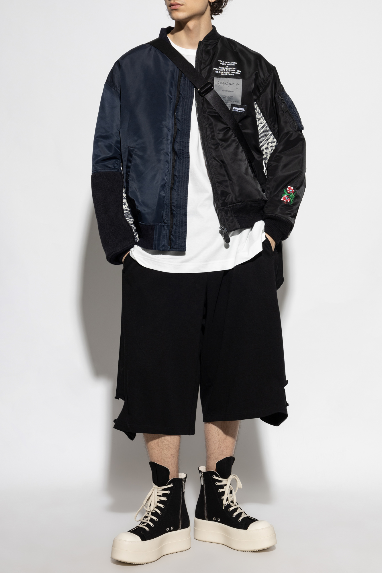 Navy blue Insulated bomber jacket Yohji Yamamoto - Vitkac Italy Navy blue Insulated bomber jacket Yohji Yamamoto - Vitkac Italy
